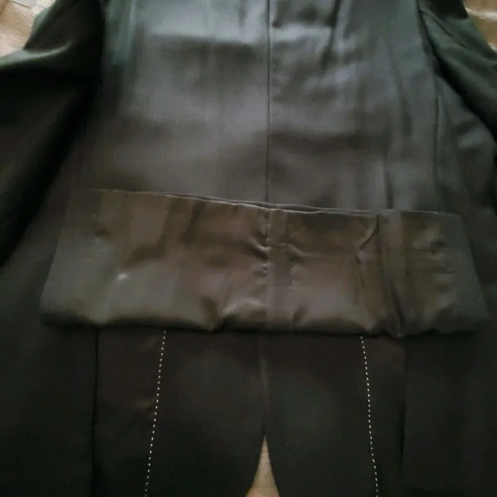 Vintage Pronto Uomo Platinum Mens 48L Black 100% Wool Blazer Sport Coat Jacket